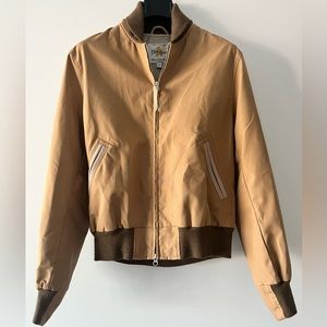 Golden Bear Men’s Tan Bomber Jacket (Small).